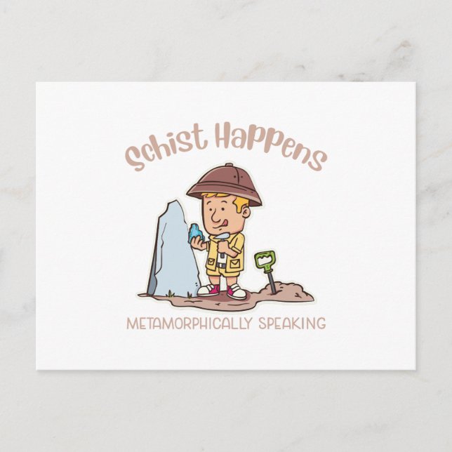 Postal El esquisto sucede metamórfico hablando (Anverso)