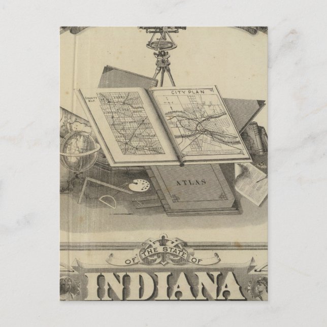 Postal El estado de Indiana (Anverso)