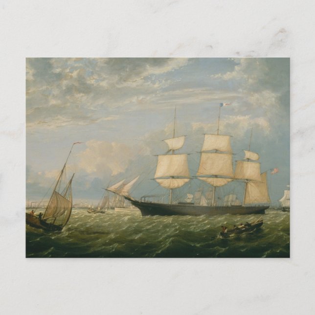 Postal El estado dorado entrando en el puerto de Nueva Yo (Anverso)