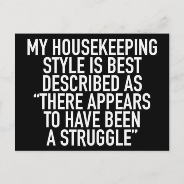 Postal El estilo de mi casa se describe mejor como (Anverso)