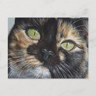 Postal El estrafalario arte de pintar un gato de Tortie e