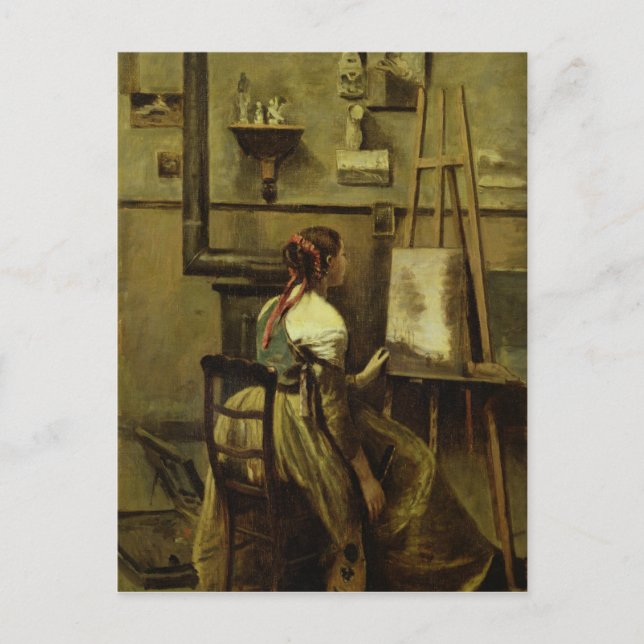 Postal El estudio de Corot (Anverso)