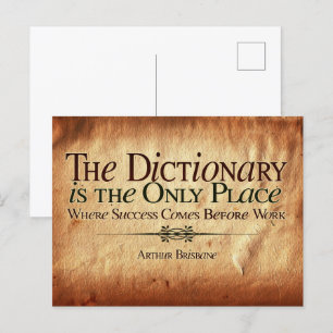 Postal El éxito llega antes del trabajo