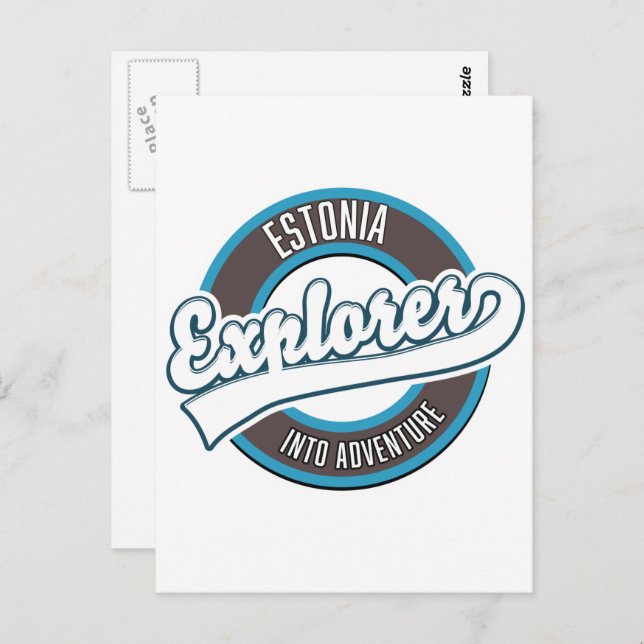 Postal El Explorador de Estonia en aventura (Anverso / Reverso)