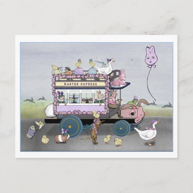 Postal El Express de Pascua (Anverso)