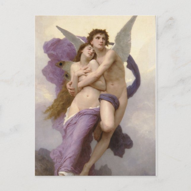 Postal El éxtasis de la psique de Guillermo Bouguereau (Anverso)