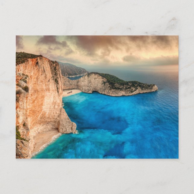 Postal El famoso Navagio (naufragio) en la isla de Zakynt (Anverso)