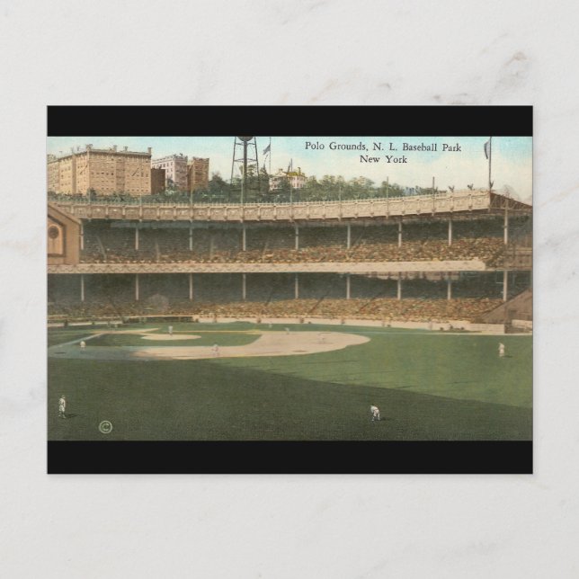 Postal El famoso parque de béisbol Polo Grounds, Nueva Yo (Anverso)
