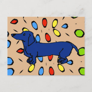 Postal El famoso perro Dachshund azul