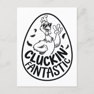 Postal El fantástico diseño humorístico con tema de pollo