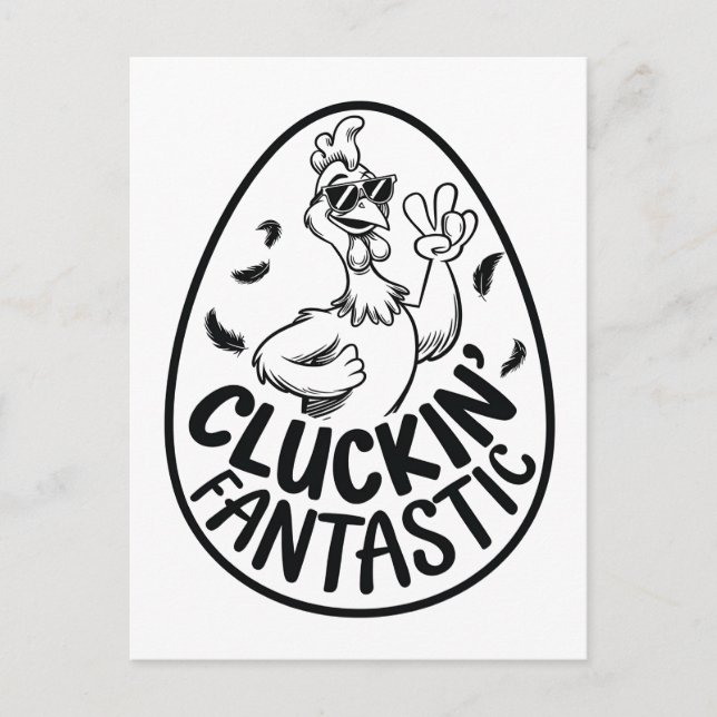Postal El fantástico diseño humorístico con tema de pollo (Anverso)