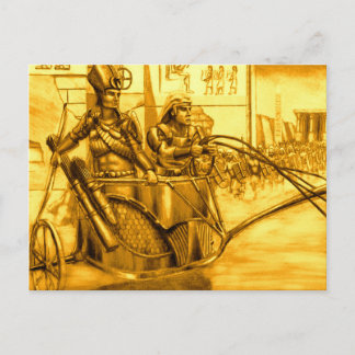 Postal El faraón egipcio en su carro