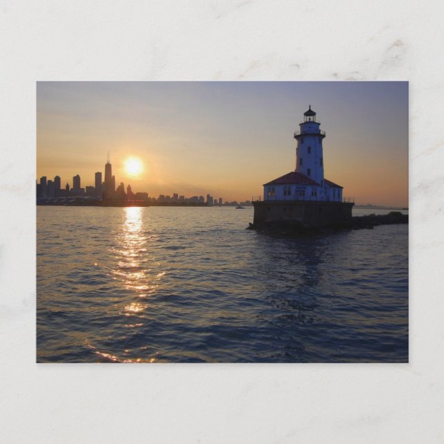 Postal El faro de Chicago (Anverso)