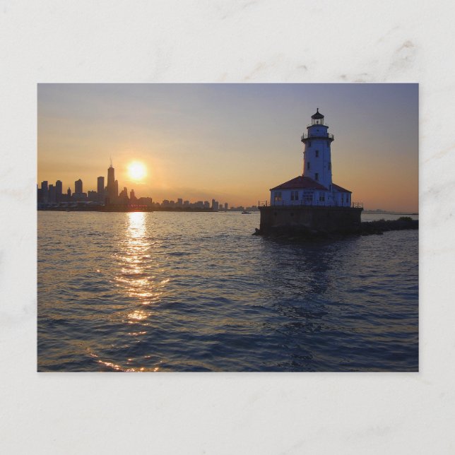 Postal El faro de Chicago (Anverso)