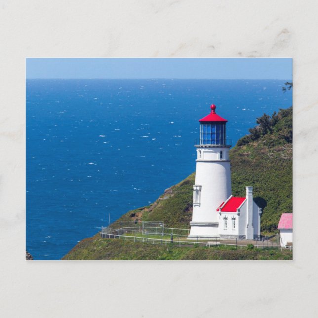 Postal El faro de Heceta Head cerca de Florence (Anverso)