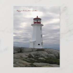 Postal El faro de la ensenada de Peggy ruta Nueva Escocia
