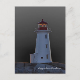 Postal El faro de la ensenada de Peggy ruta Nueva Escocia