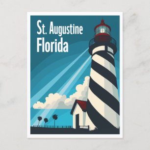Postal El faro de St. Augustine FL salva la fecha