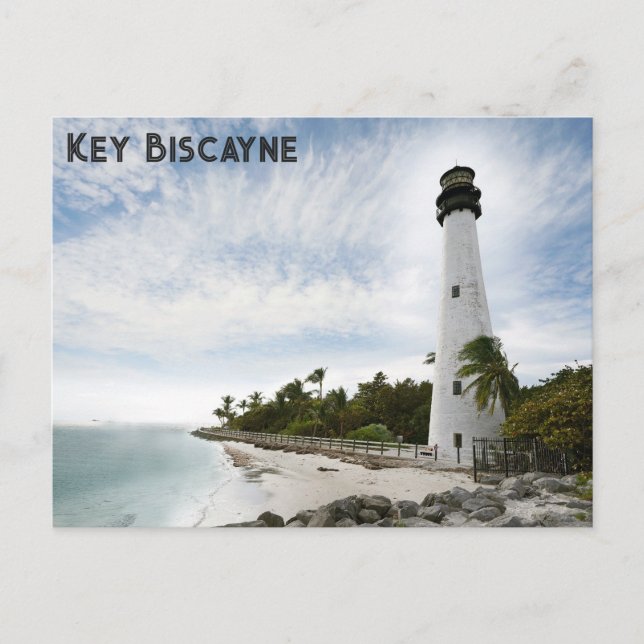 Postal El faro del Cabo Florida Key Biscayne Travel (Anverso)
