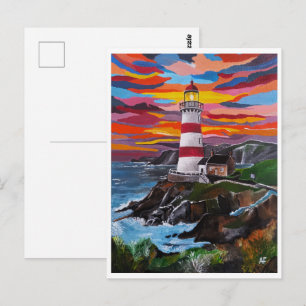 Postal El faro en el cielo pintado por Alfred Fox