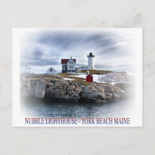 Postal El faro "Nubble" de Cape Neddick York, Maine