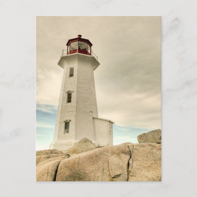 Postal El faro, Peggy's Cove, Nueva Escocia. (Anverso)