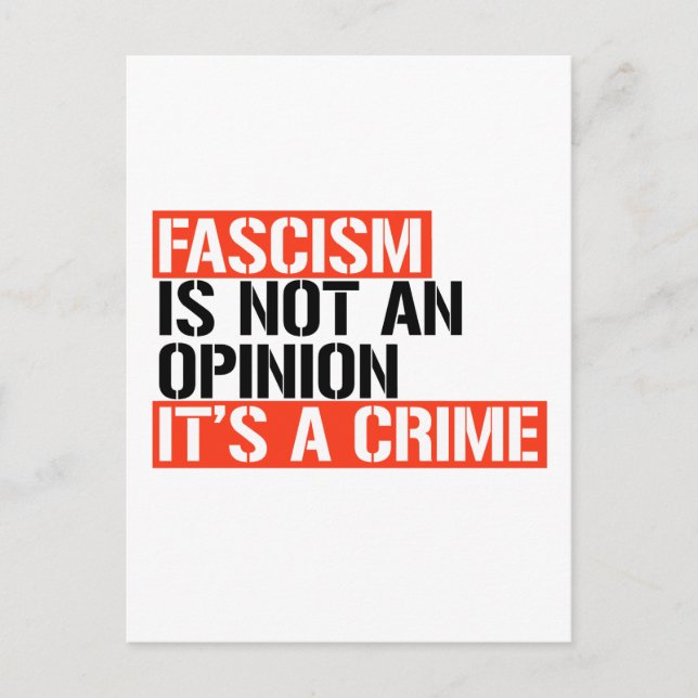Postal El fascismo no es una opinión (Anverso)