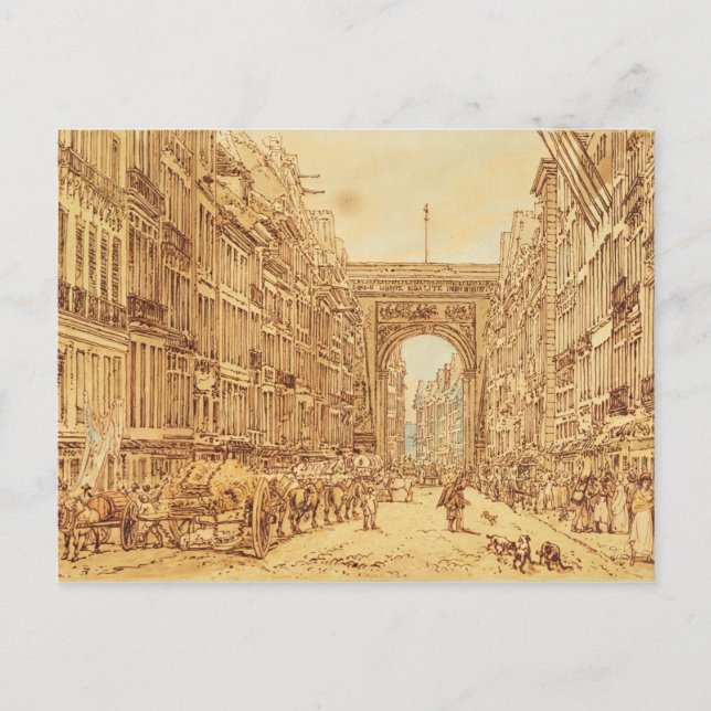 Postal El Faubourg y la Porte Saint-Denis, 1801 (Anverso)