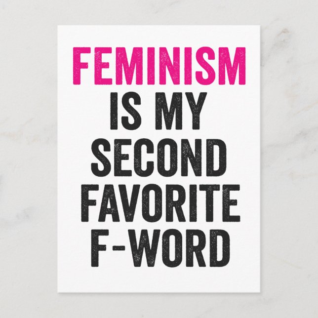 Postal El feminismo es mi segundo regalo gracioso favorit (Anverso)