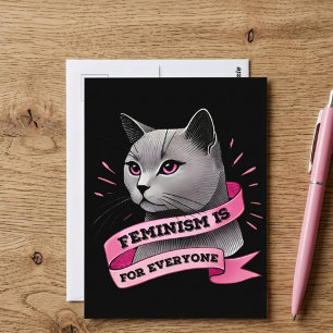 Postal El feminismo es para todos Pro feminismo Pro gatos