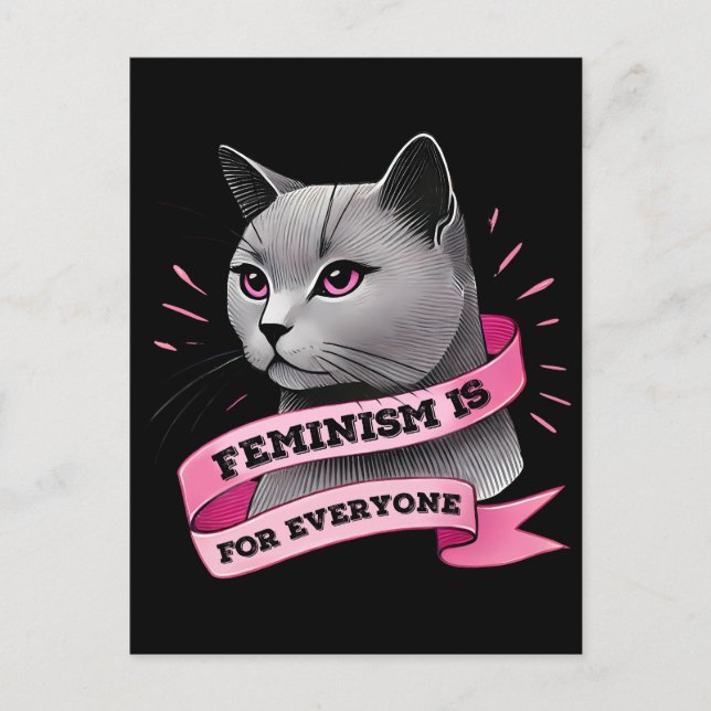 Postal El Feminismo Es Para Todos Pro Feminismo Pro Gatos (Anverso)