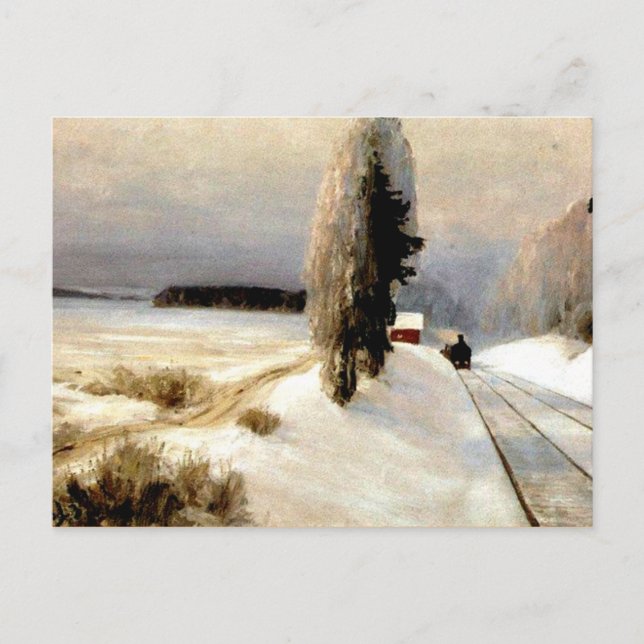 Postal El ferrocarril cerca de la estación de Tarusa (Anverso)