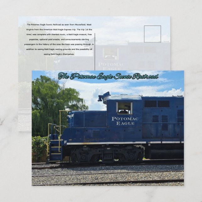 Postal El ferrocarril escénico Potomac Eagle (Anverso / Reverso)
