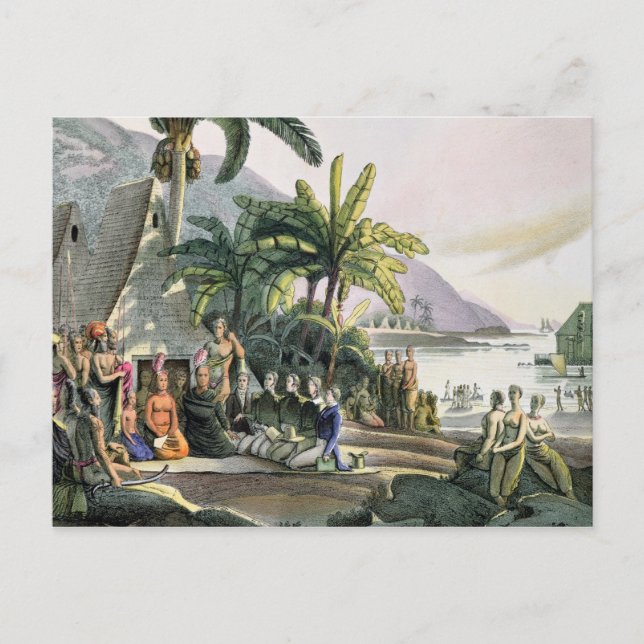 Postal El Fiesta de Expedición y el Rey Kamehameha I (Anverso)