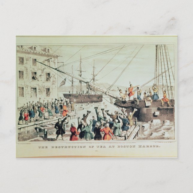 Postal El Fiesta del Té de Boston, 1846 (Anverso)