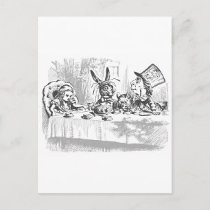 Postal El Fiesta del té de Mad Hatter