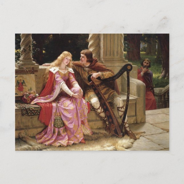 Postal El fin de la canción de Edmund Leighton, c. 1902 (Anverso)