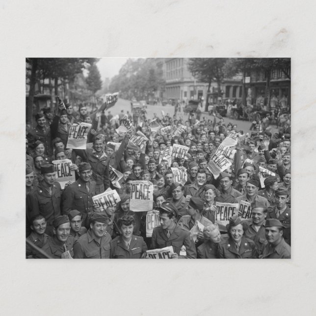 Postal El fin de la Segunda Guerra Mundial (Anverso)