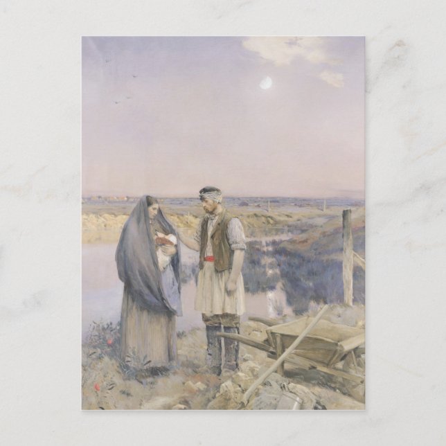 Postal El fin del día, 1888 (Anverso)