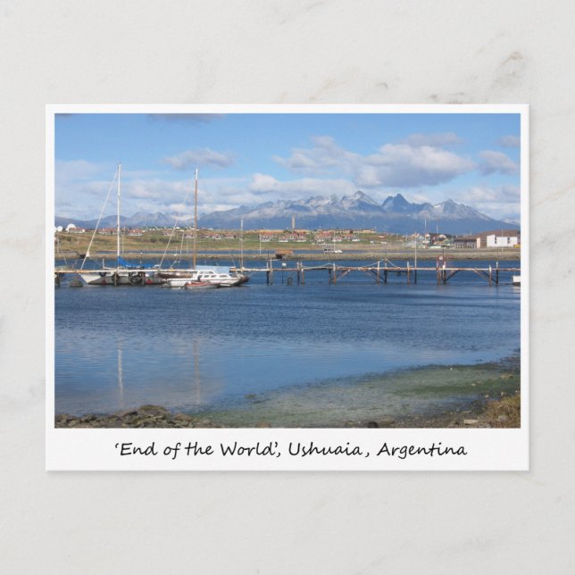 Postal El fin del mundo, Ushuaia, Argentina (Anverso)