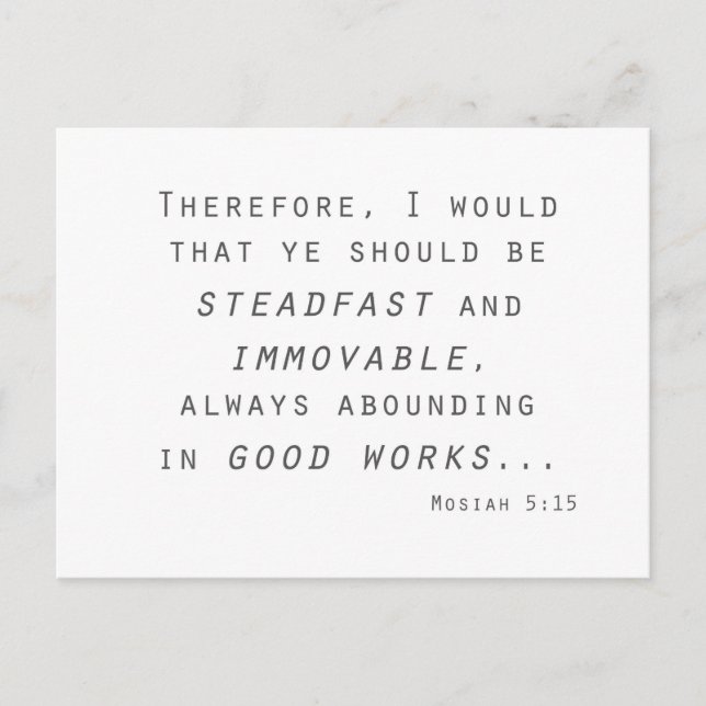 Postal el firme mosiah inamovible lleva la escritura (Anverso)