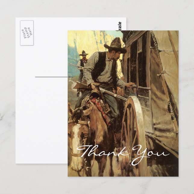 Postal El Forajido Admirable por NC Wyeth, Vaqueros Antig (Anverso / Reverso)
