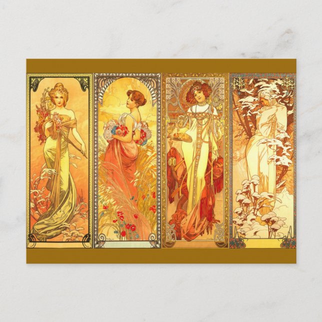 Postal el Four Seasons - Art Nouveau (Anverso)