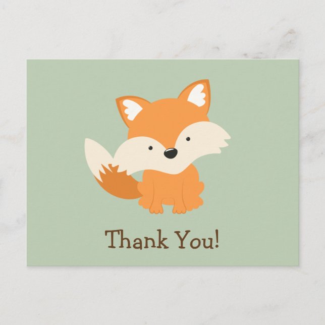 Postal El Fox verde y anaranjado del bebé le agradece (Anverso)