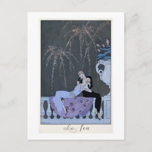 Postal El fuego, el ilustracion para las "fetes galantes"