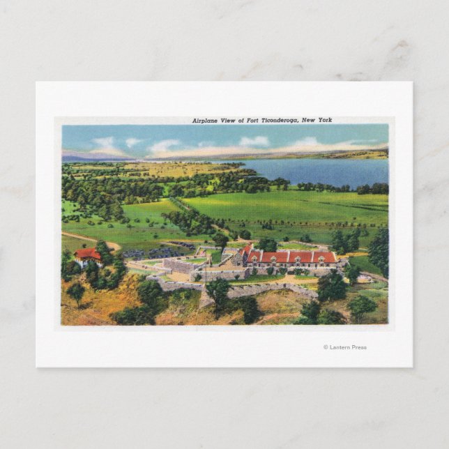 Postal El Fuerte, el lago Champlain a distancia (Anverso)