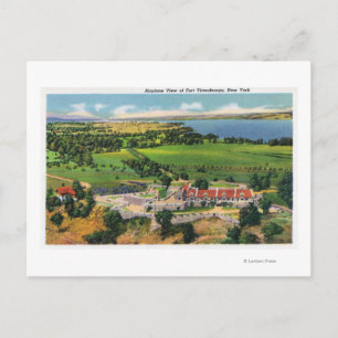 Postal El Fuerte, el lago Champlain a distancia