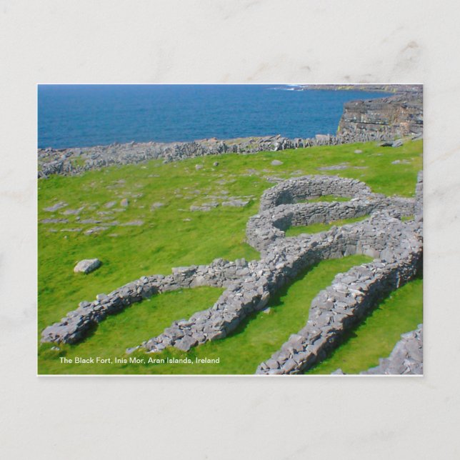 Postal El Fuerte Negro, Inis Mor, Islas Aran, Irlanda (Anverso)