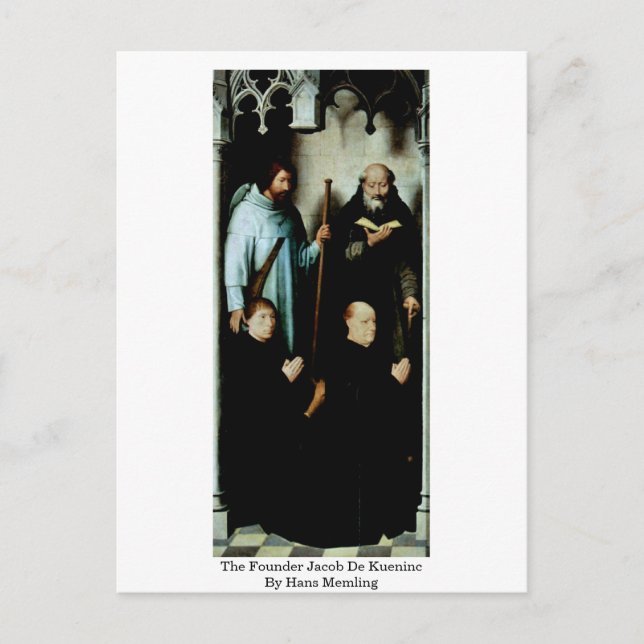 Postal El Fundador Jacob De Kueninc Por Hans Memling (Anverso)