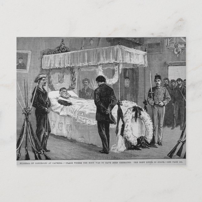 Postal El funeral de Garibaldi en Caprera (Anverso)